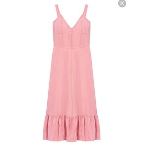 NEW. Rebecca Taylor pink linen dress. 2018.